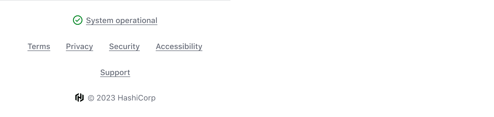 Example of the App Footer at a small screen size
